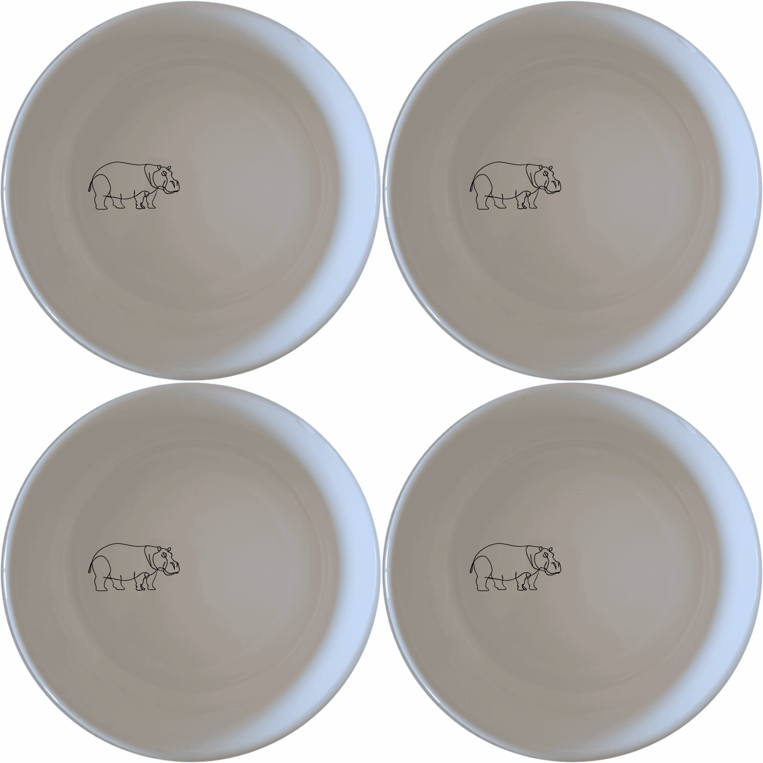The Curvey Silhouette Hippo Bowl Set of 4 - Range 2 features elegant, minimalist design perfect for modern dining.