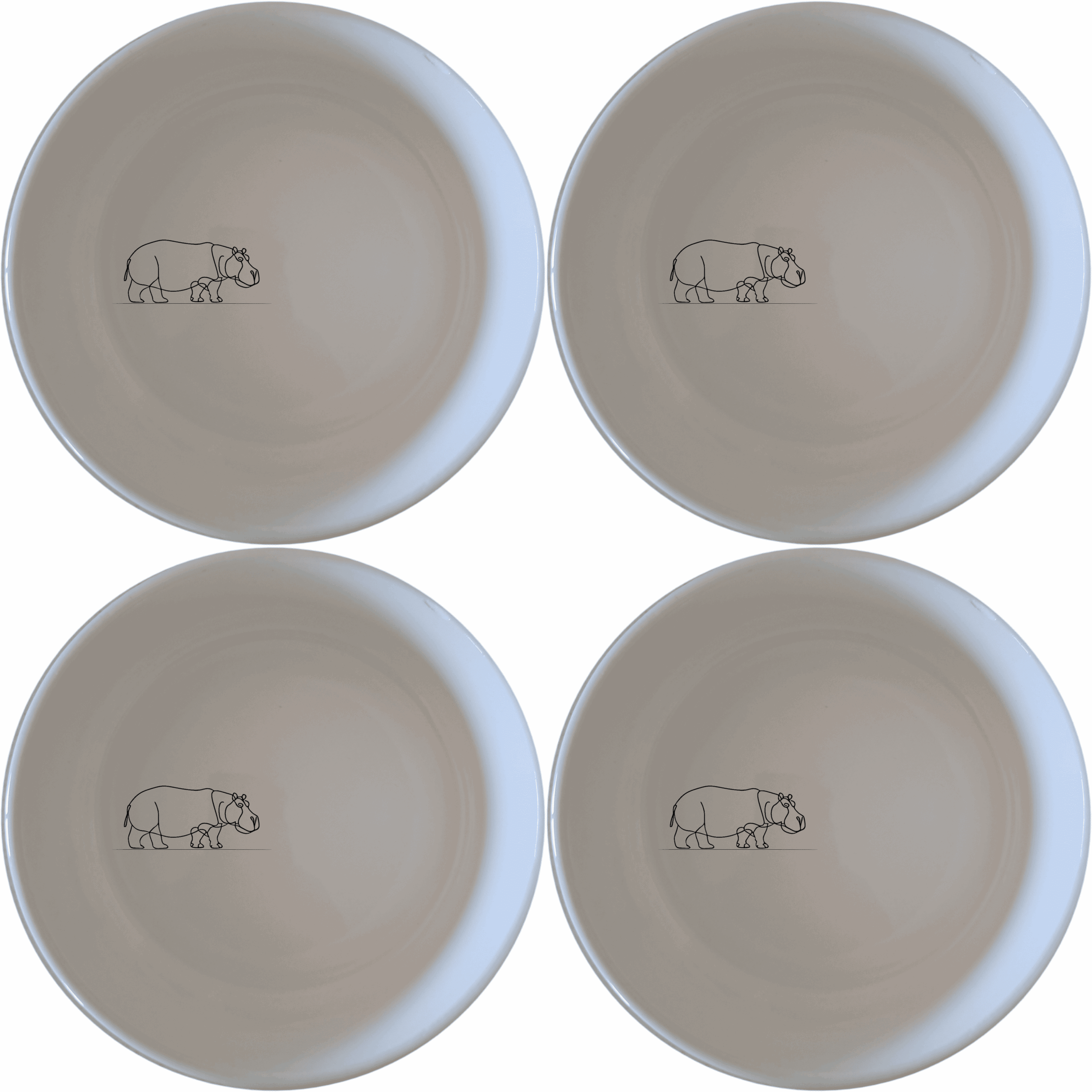 Curvey Silhouette Hippo Bowl Set of 4 - Range 4 is a stylish and practical addition to any kitchen, perfect for everyday use or special occasions.