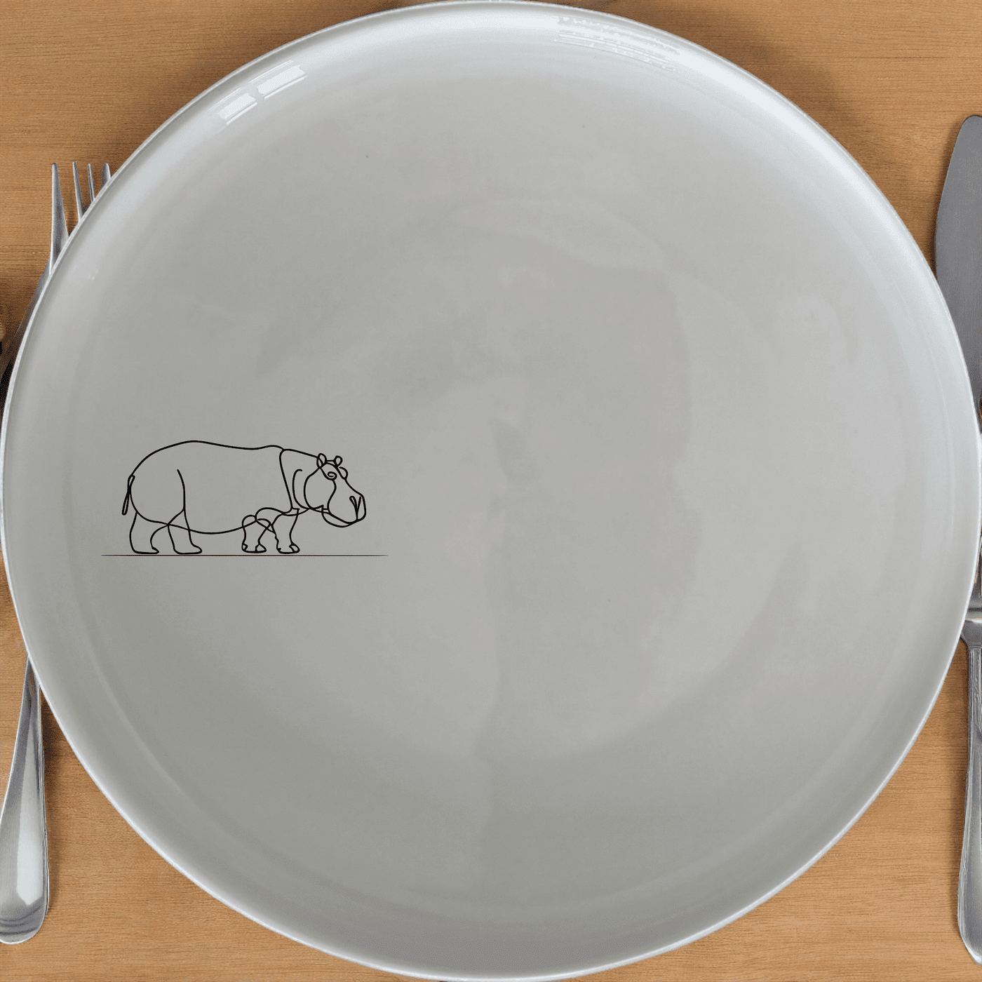 Curvey Silhouette Hippo Dinner Plate Set of 4 - Range 4 is a stylish and modern dinner plate set featuring a sleek silhouette design. Perfect for everyday use or special occasions.