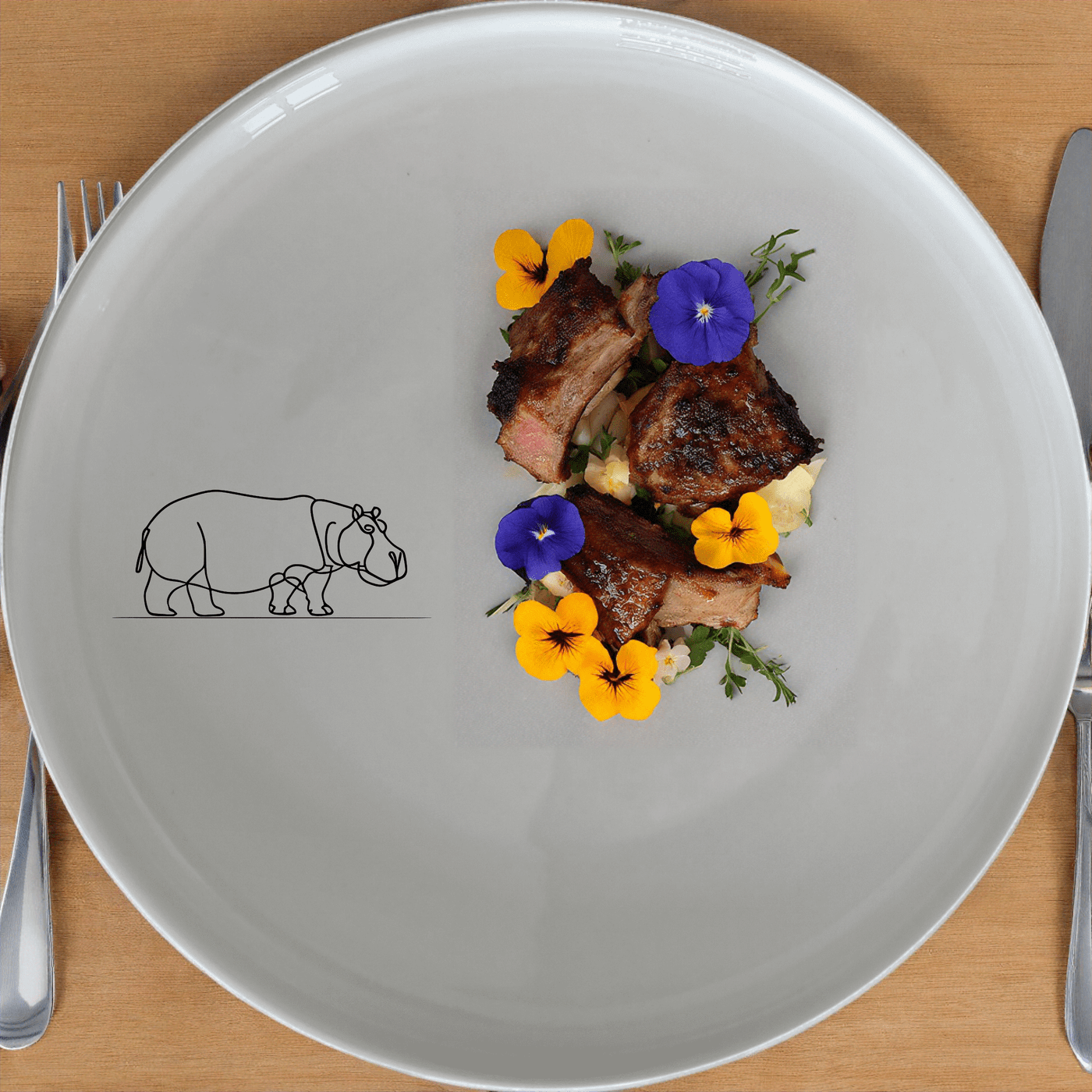 Curvey Silhouette Hippo Dinner Plate Set of 4 - Range 4 is a stylish and modern dinner plate set featuring a sleek silhouette design. Perfect for everyday use or special occasions.