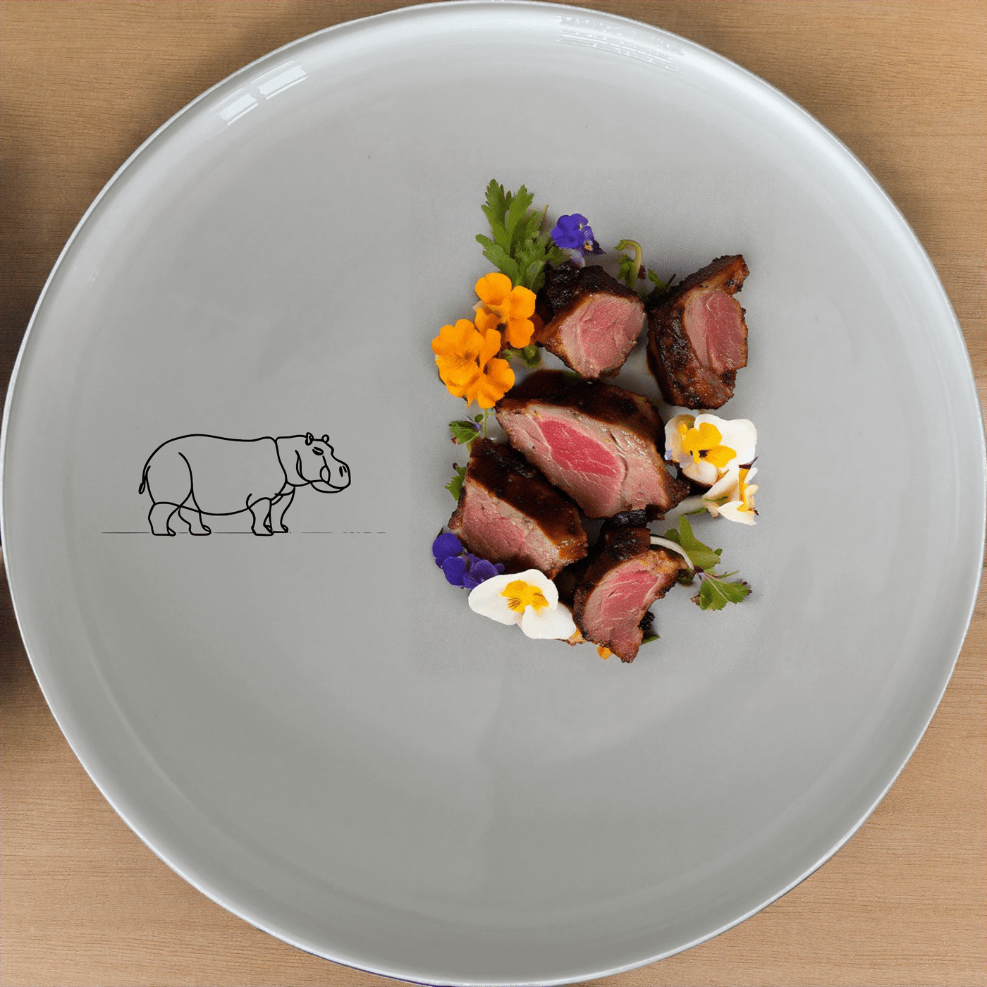 Curvy Silhouette Hippo Side Plate Set of 4 - Range 1 is a stylish and modern addition to any dining set, perfect for everyday use or special occasions.