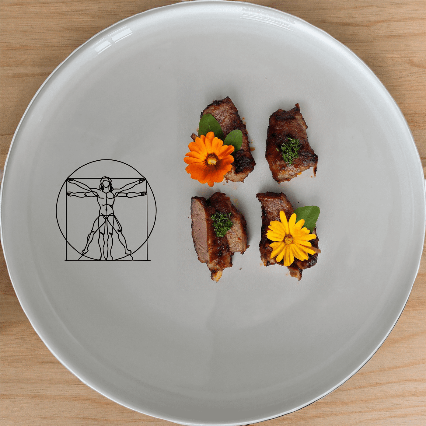 Vitruvian Man Side Plate Set of 4 - Range 2 is a stylish and modern addition to any dining table, featuring a timeless design.