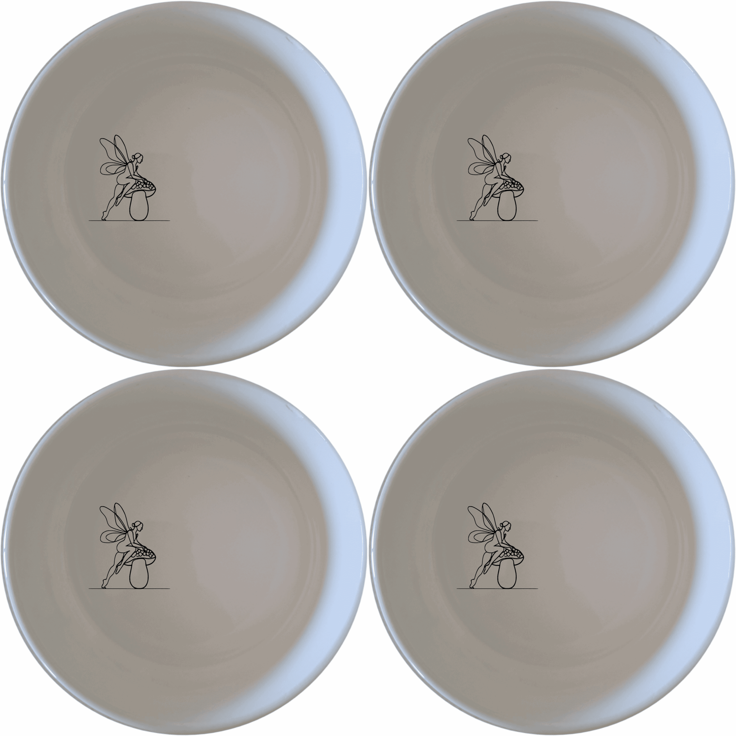 The Delicate Fairy Toadstool Bowl Set of 4 features an enchanting design perfect for any home. These elegant bowls add a touch of whimsy to your dining experience.