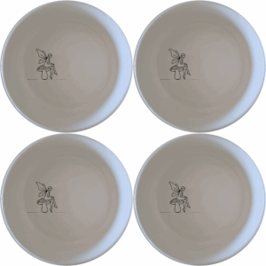 The Delicate Fairy Toadstool Bowl Set of 4 adds a touch of whimsy to your table setting with its charming design.