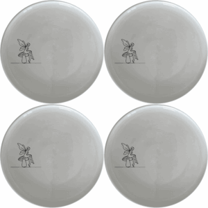The Delicate Fairy Toadstool Dinner Plate Set of 4 features an enchanting design perfect for any dining occasion.