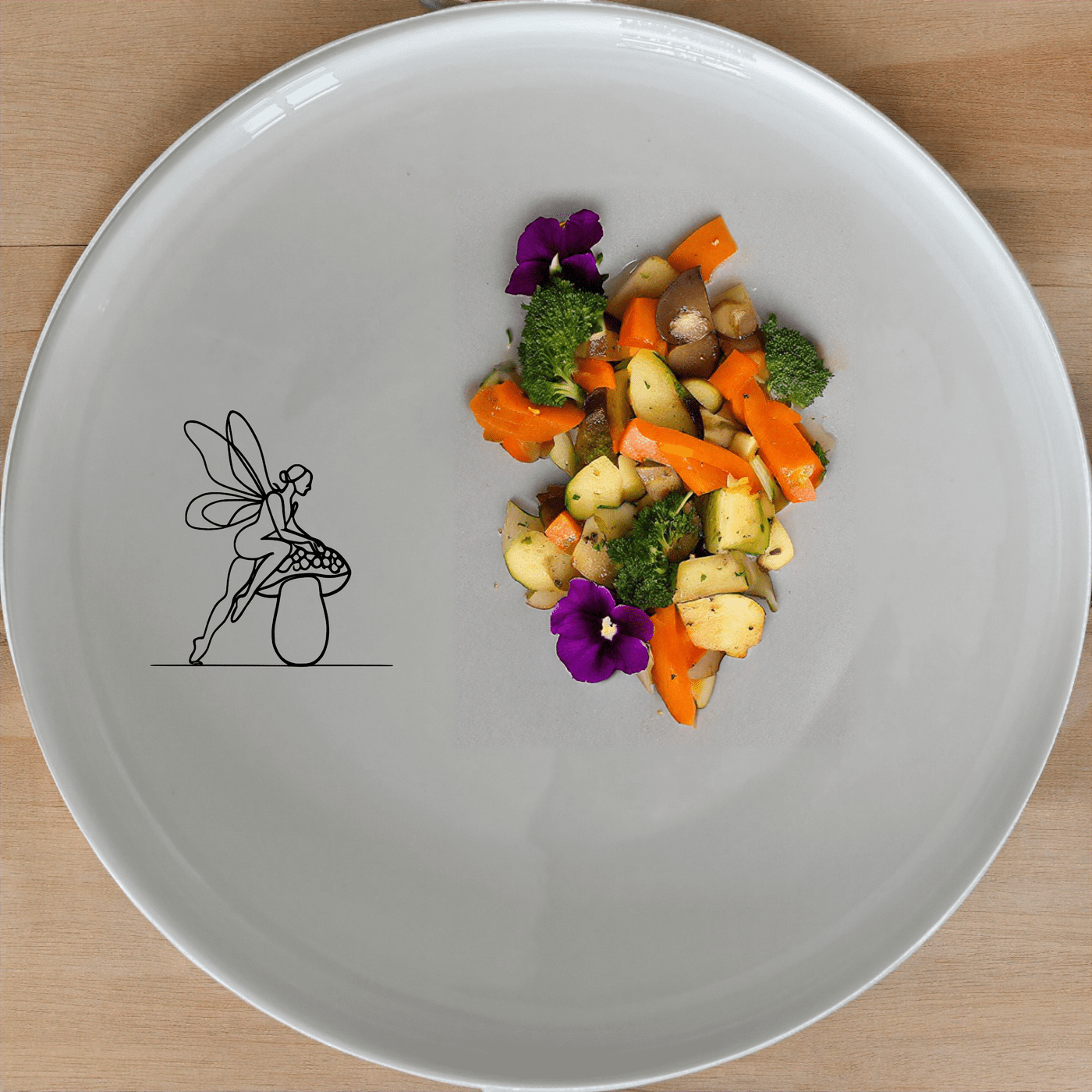 The Delicate Fairy Toadstool Dinner Plate Set of 4 adds a touch of whimsy to your dining table with its elegant fairy design.