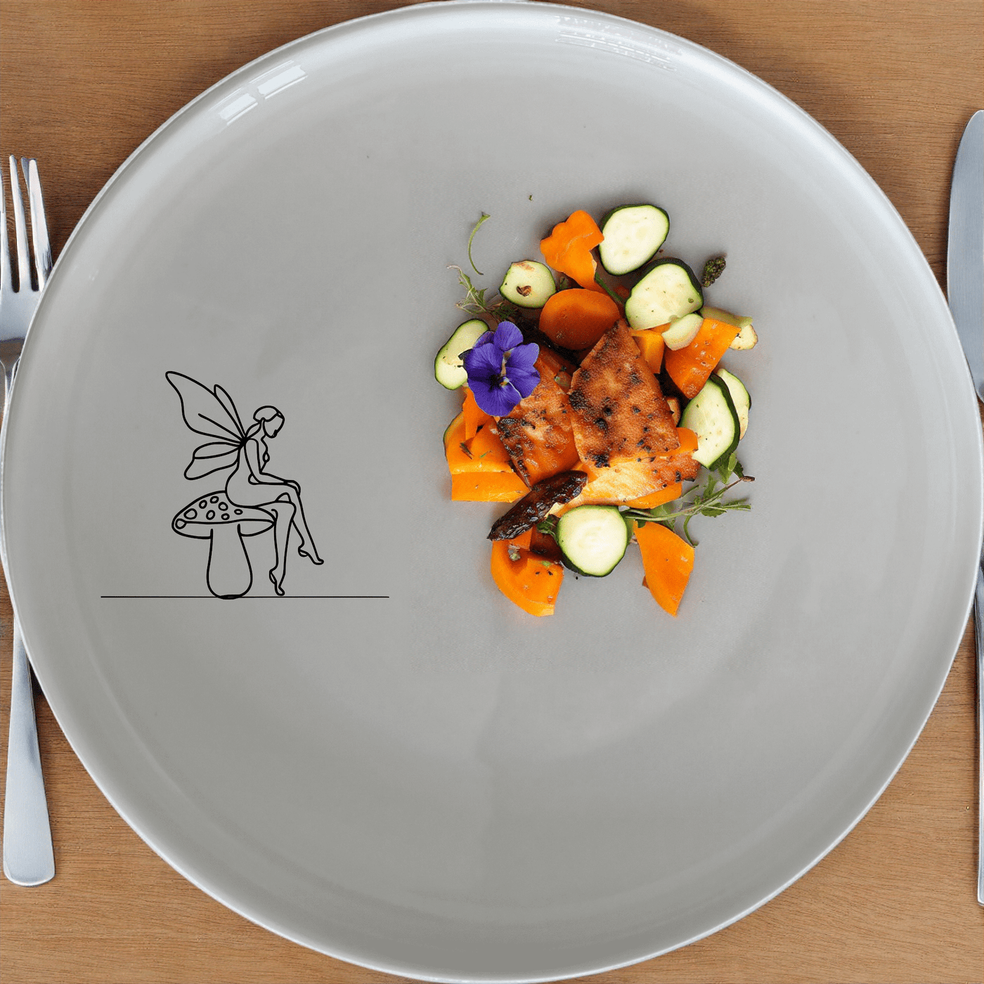 The Delicate Fairy Toadstool Side Plate Set of 4 adds a touch of whimsy to your dining table with its charming design.