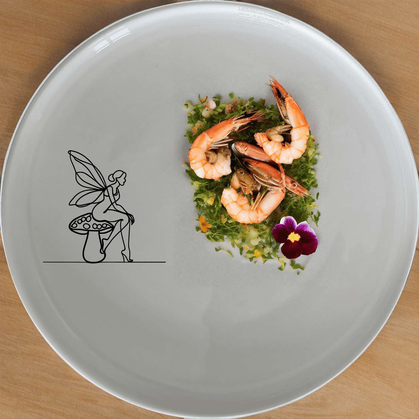 The Delicate Fairy Toadstool Side Plate Set of 4 adds a touch of whimsy to your dining table with its charming design.