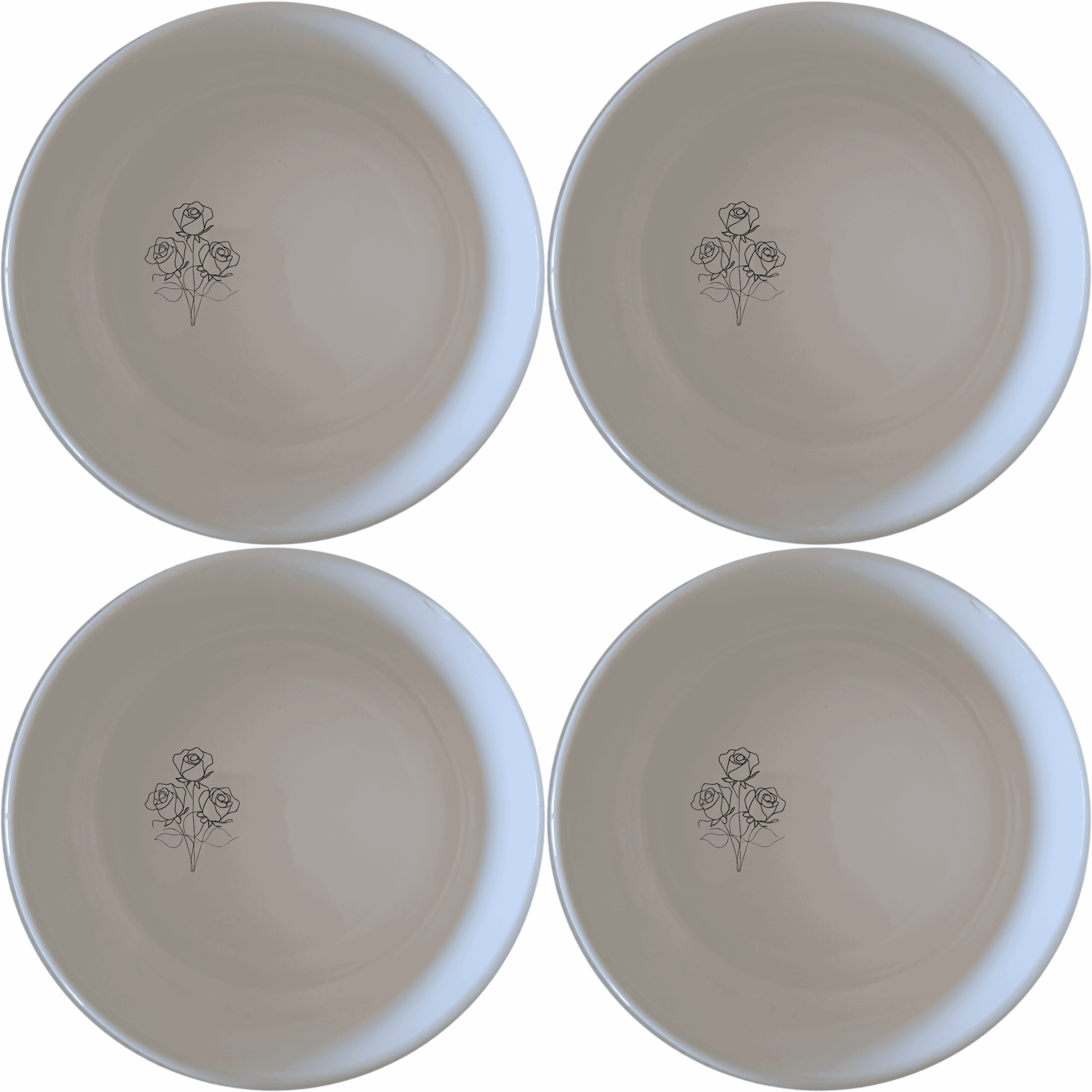 The Delicate Roses Bowl Set of 4 adds a touch of elegance to your dining experience with its subtle floral design.