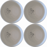 The Delicate Roses Bowl Set of 4 features a minimalist rose design, perfect for everyday use and special occasions.