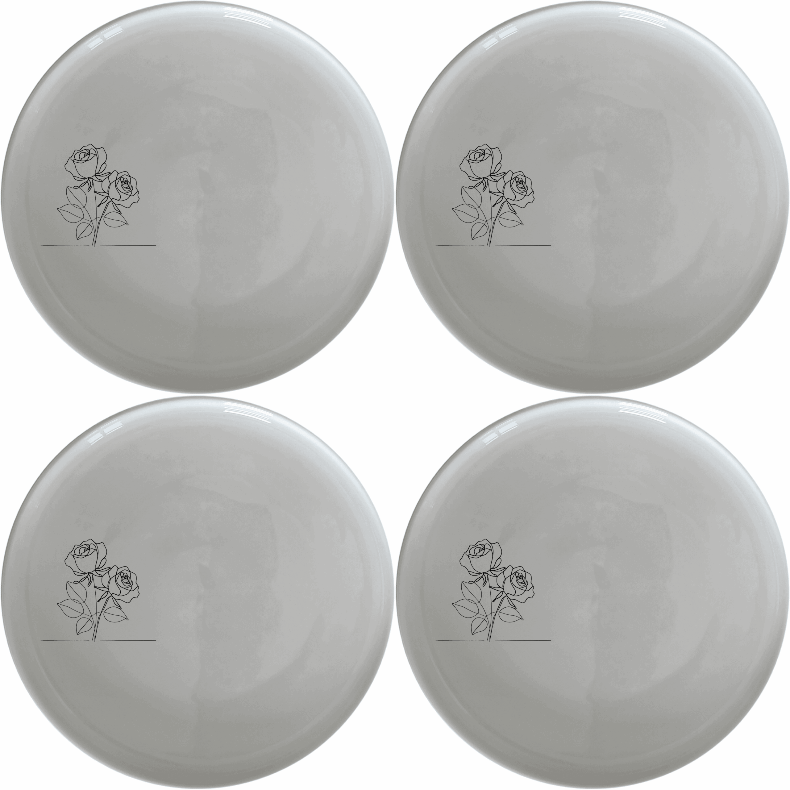 The Delicate Roses Side Plate Set of 4 adds a touch of elegance to any dining table with its subtle floral design.