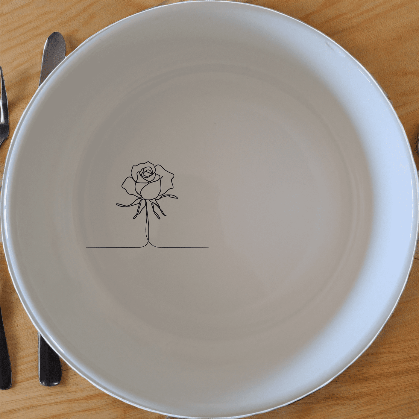 Delicate Roses Bowl Set of 4 offers a minimalist design with elegant rose outlines, perfect for everyday use or special occasions.