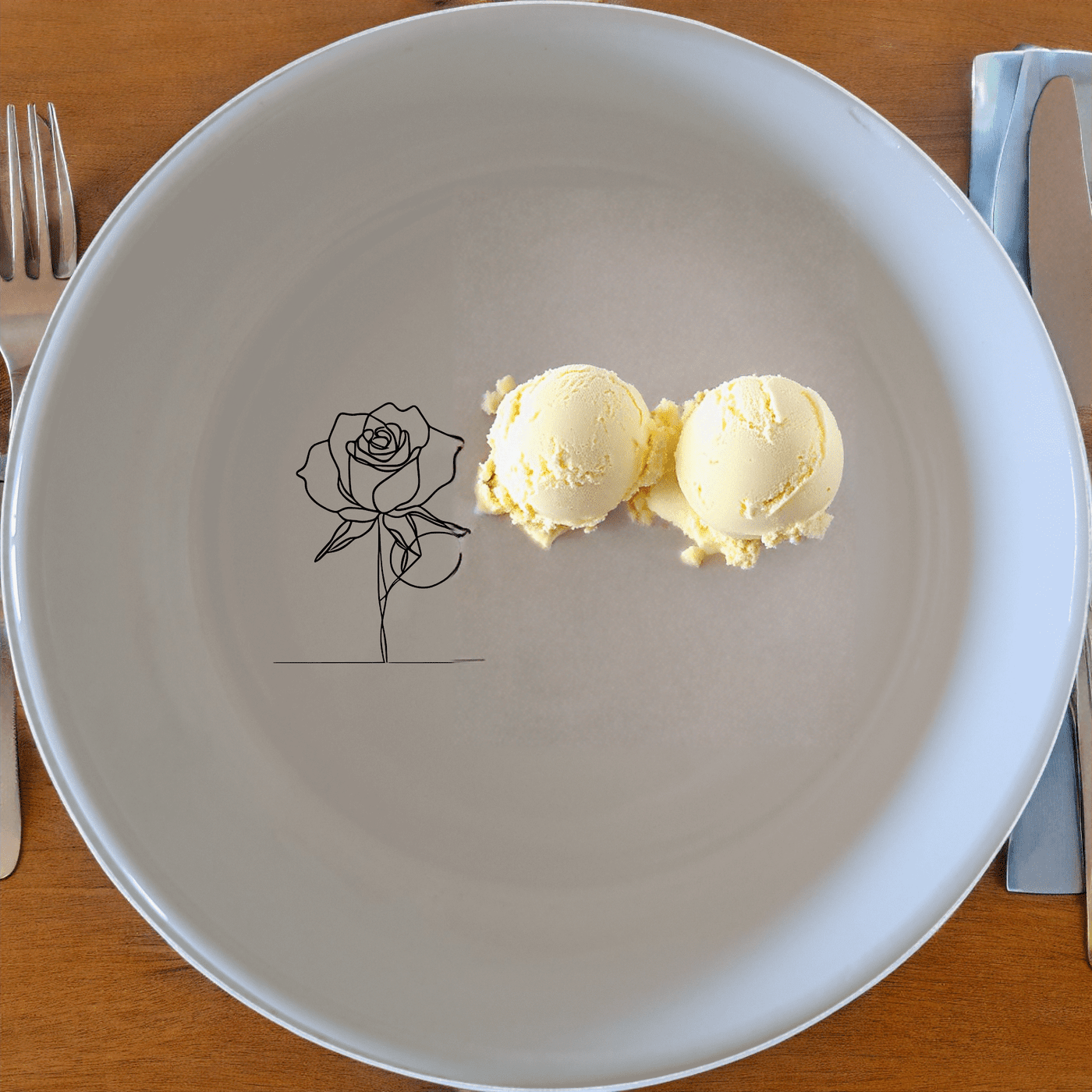 The Delicate Roses Bowl Set of 4 features a minimalist rose design, perfect for everyday use and special occasions.