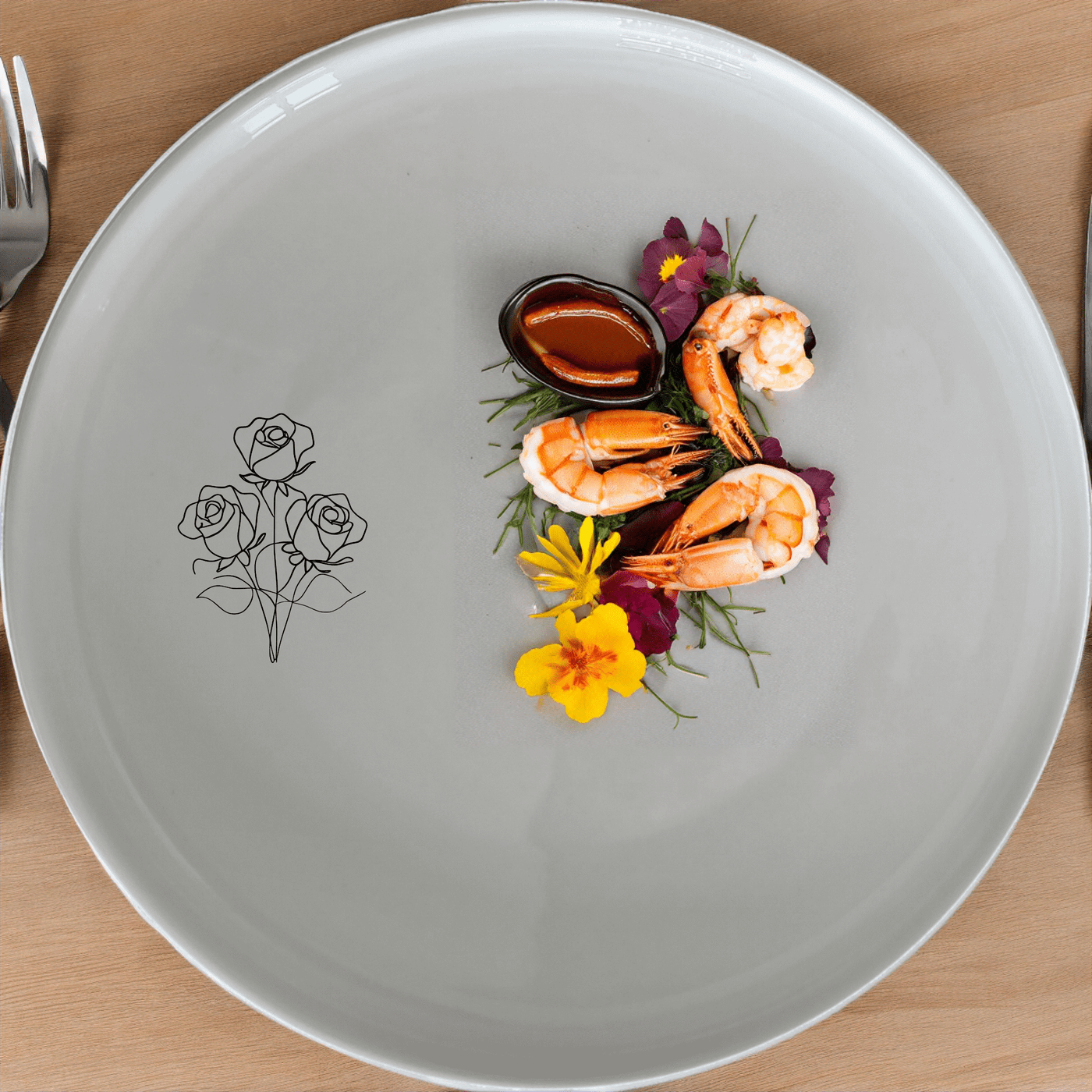 Delicate Roses Dinner Plate Set of 4 is a stunning addition to any dining table, featuring elegant rose designs on white ceramic plates.
