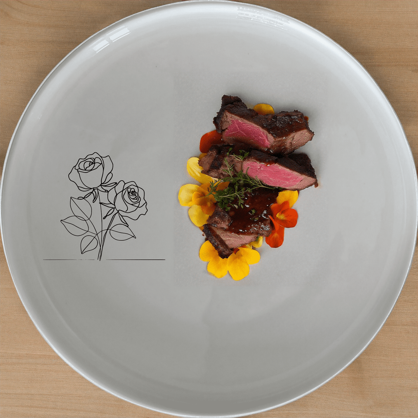 Delicate Roses Dinner Plate Set of 4 offers a timeless and sophisticated design perfect for any dining occasion.