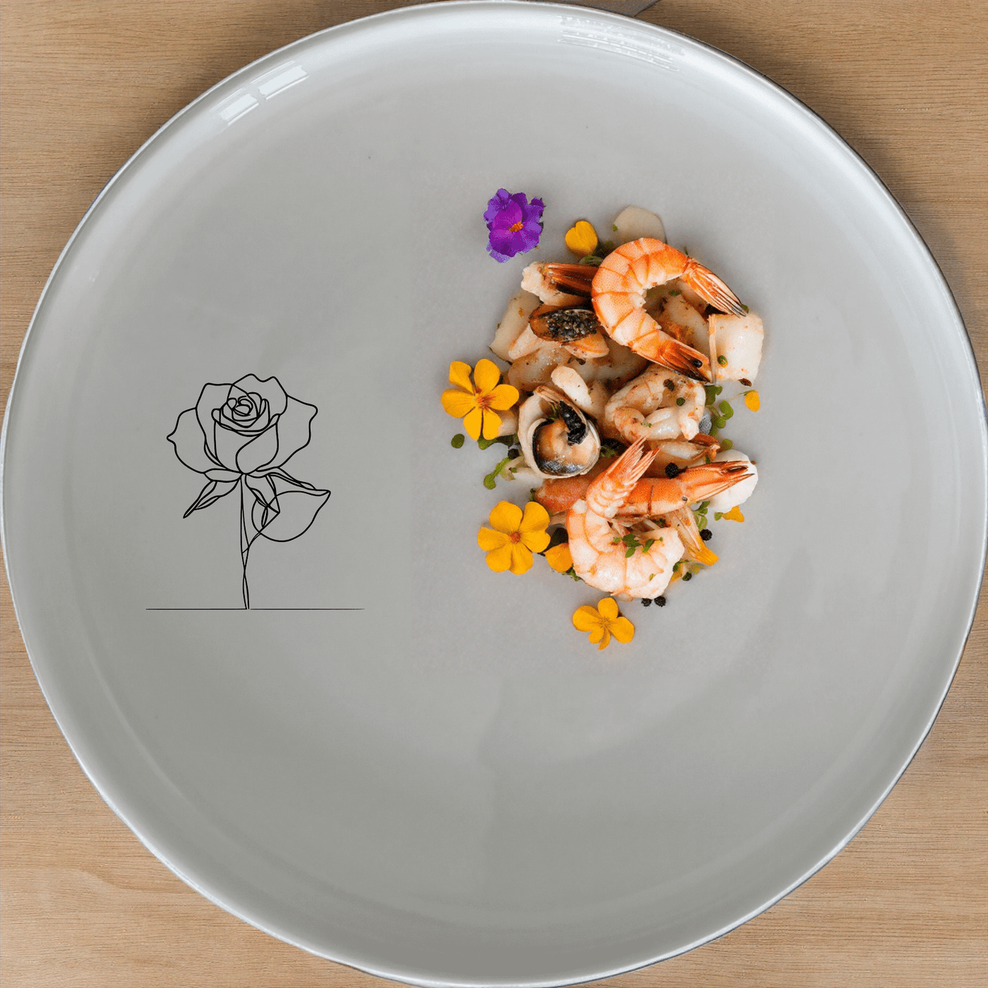 The Delicate Roses Dinner Plate Set of 4 features a minimalist rose design, perfect for adding a touch of elegance to any dining occasion.