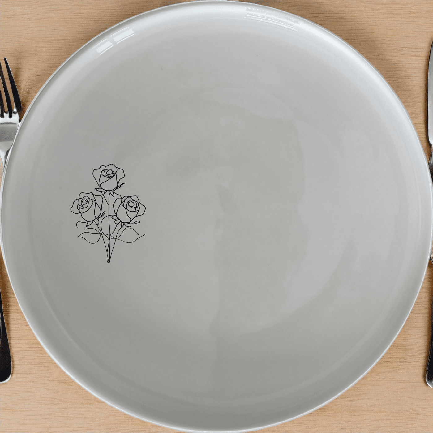 Delicate Roses Side Plate Set of 4 features elegant rose designs on white ceramic plates, perfect for any dining occasion.