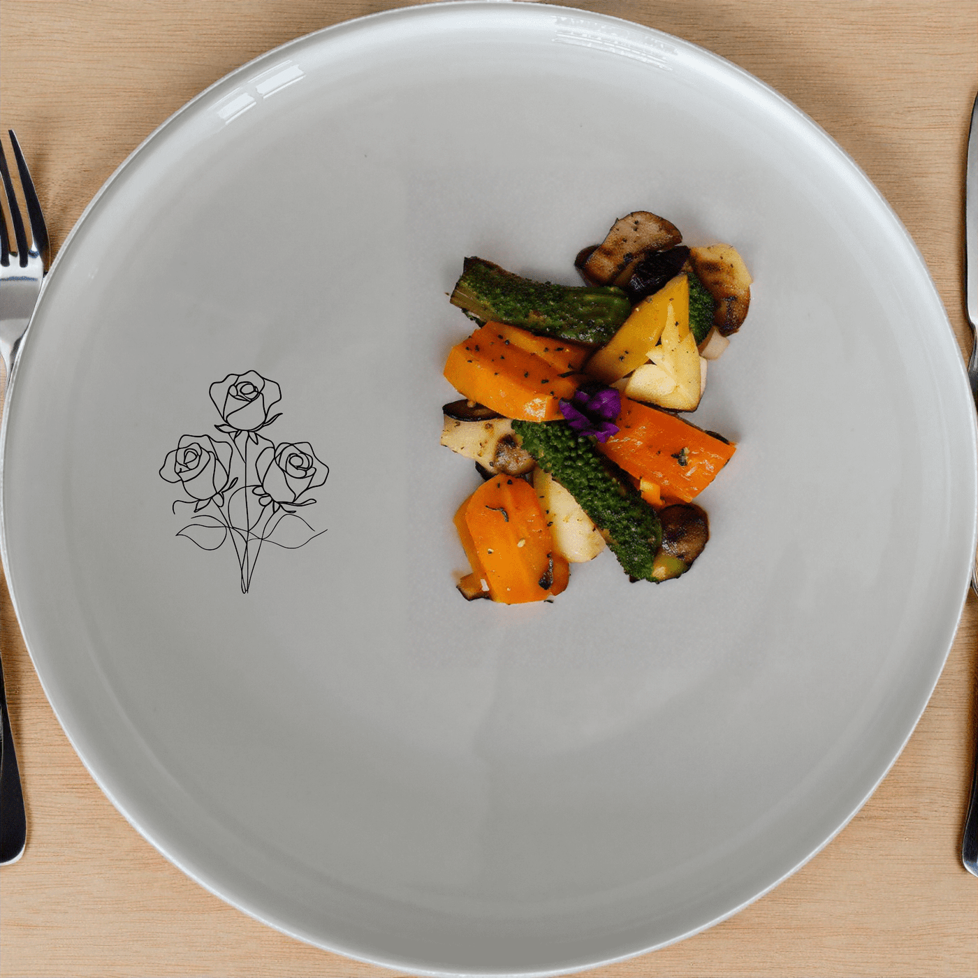 Delicate Roses Side Plate Set of 4 features elegant rose designs on white ceramic plates, perfect for any dining occasion.