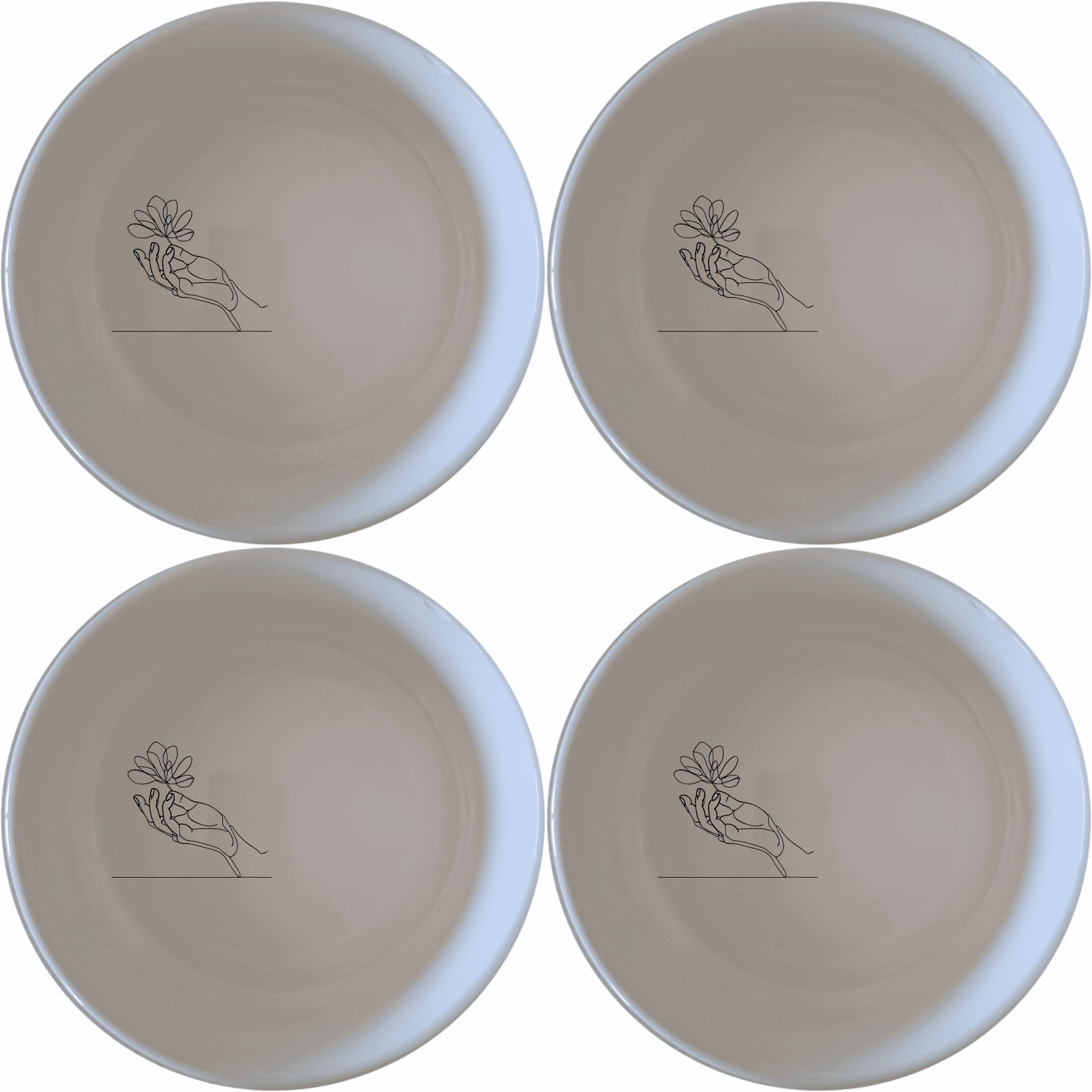 The Drawing Hand Bowl Set of 4 - Range 2 is a modern and stylish addition to your dining collection, perfect for everyday use or special occasions.