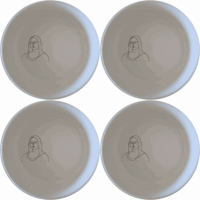 The Curvy Fat Mona Lisa Bowl Set of 4 - Range 2 features a minimalist design with a subtle, elegant silhouette, perfect for modern dining.