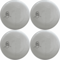 The Curvy Fat Mona Lisa Face Dinner Plate Set of 4 - Range 4 features a unique and artistic design that will elevate your dining experience.