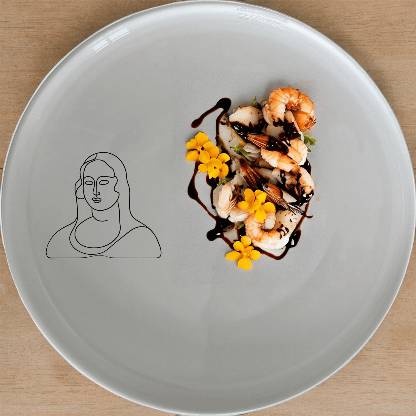 Curvy Fat Mona Lisa Dinner Plate Set of 4 - Range 2 is a stylish and modern dinner plate set featuring a unique abstract design. Perfect for any dining occasion.