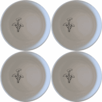 Arum Lilies Bowl Set of 4 - Range 1 is a beautiful, minimalist set of four white ceramic bowls, each featuring a delicate laser-etched design of arum lilies. Perfect for everyday use or special occasions, these bowls add a touch of elegance to any dining table.
