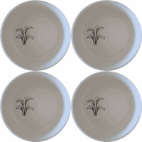 Arum Lilies Bowl Set of 4 - Range 3 is a beautiful set of four white ceramic bowls featuring a delicate laser-etched design of arum lilies, perfect for any dining occasion.