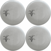 Arum Lilies Side Plate Set of 4 - Range 3 is a beautiful and versatile set of four white ceramic side plates, each featuring a delicate laser-etched design of arum lilies. Perfect for everyday use or special occasions, these plates are dishwasher and microwave safe, making them both practical and stylish.