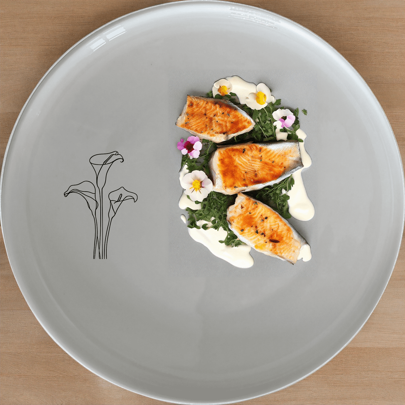 The Arum Lilies Dinner Plate Set of 4 - Range 4 offers a sophisticated and modern design perfect for any dining occasion.