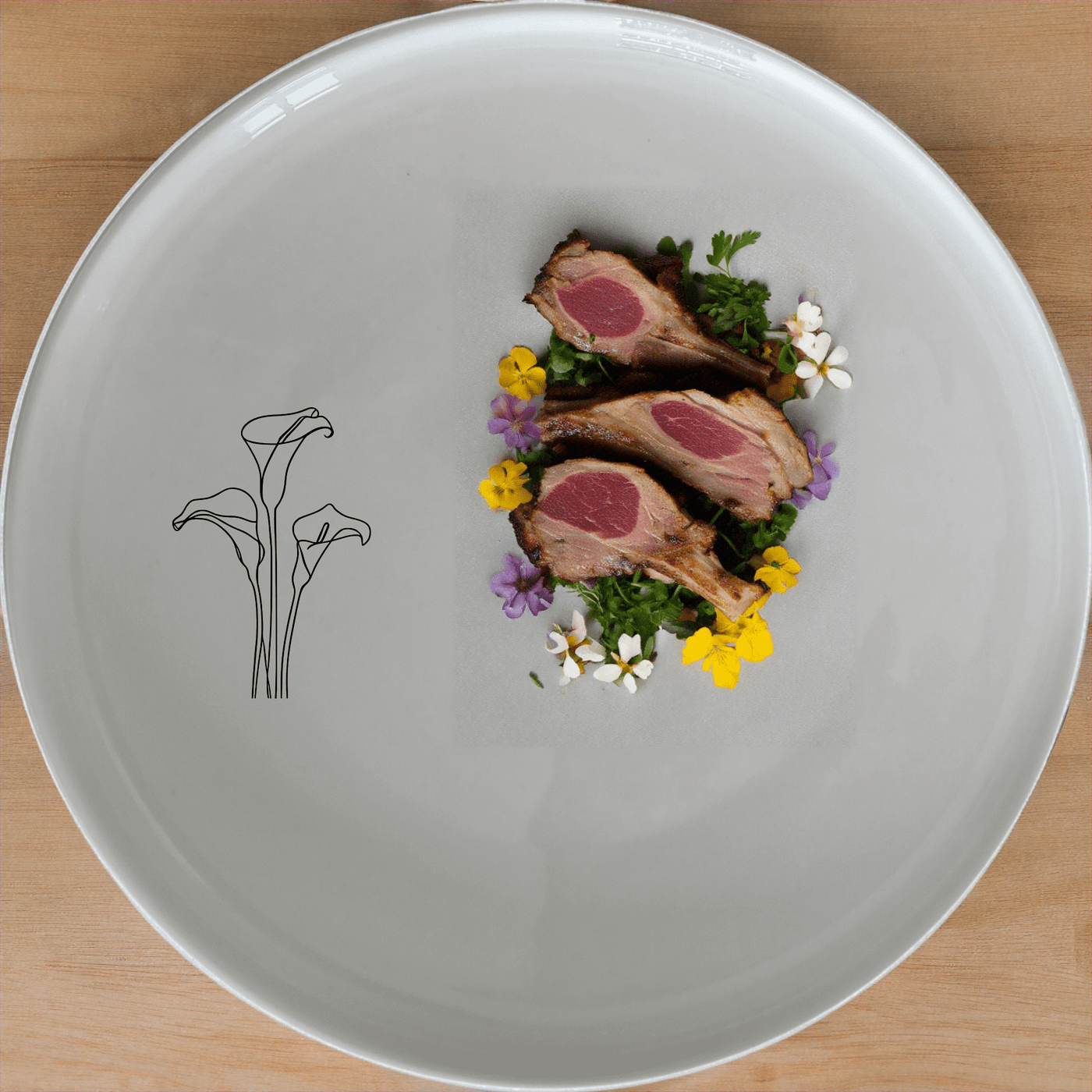 The Arum Lilies Side Plate Set of 4 - Range 4 brings a touch of elegance to your dining table with its delicate floral design.