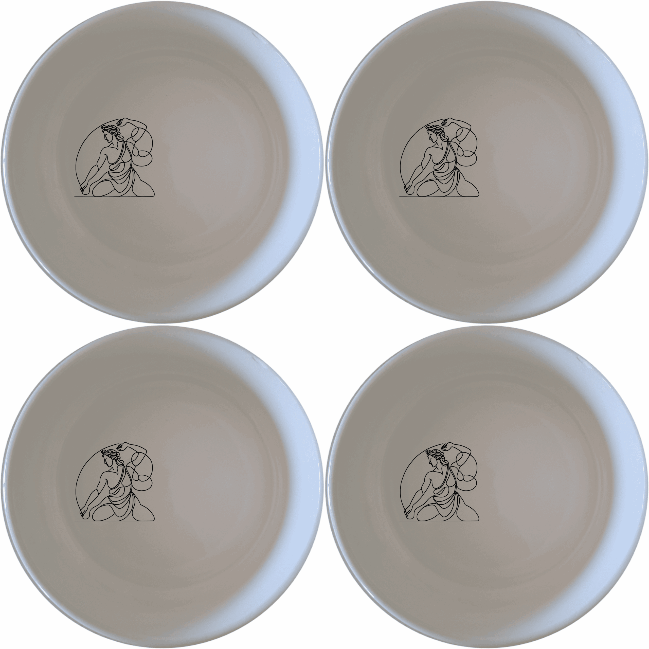 The Greek Mythology Imagery Bowl Set of 4 - Range 1 brings ancient artistry to your table, featuring elegant designs inspired by classical themes.
