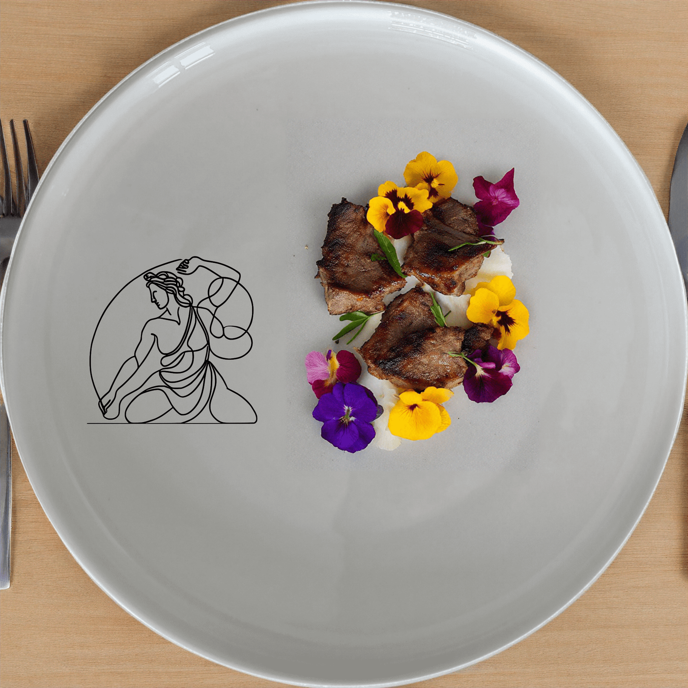 The Greek Mythology Imagery Dinner Plate Set of 4 brings ancient artistry to your dining table with timeless elegance.