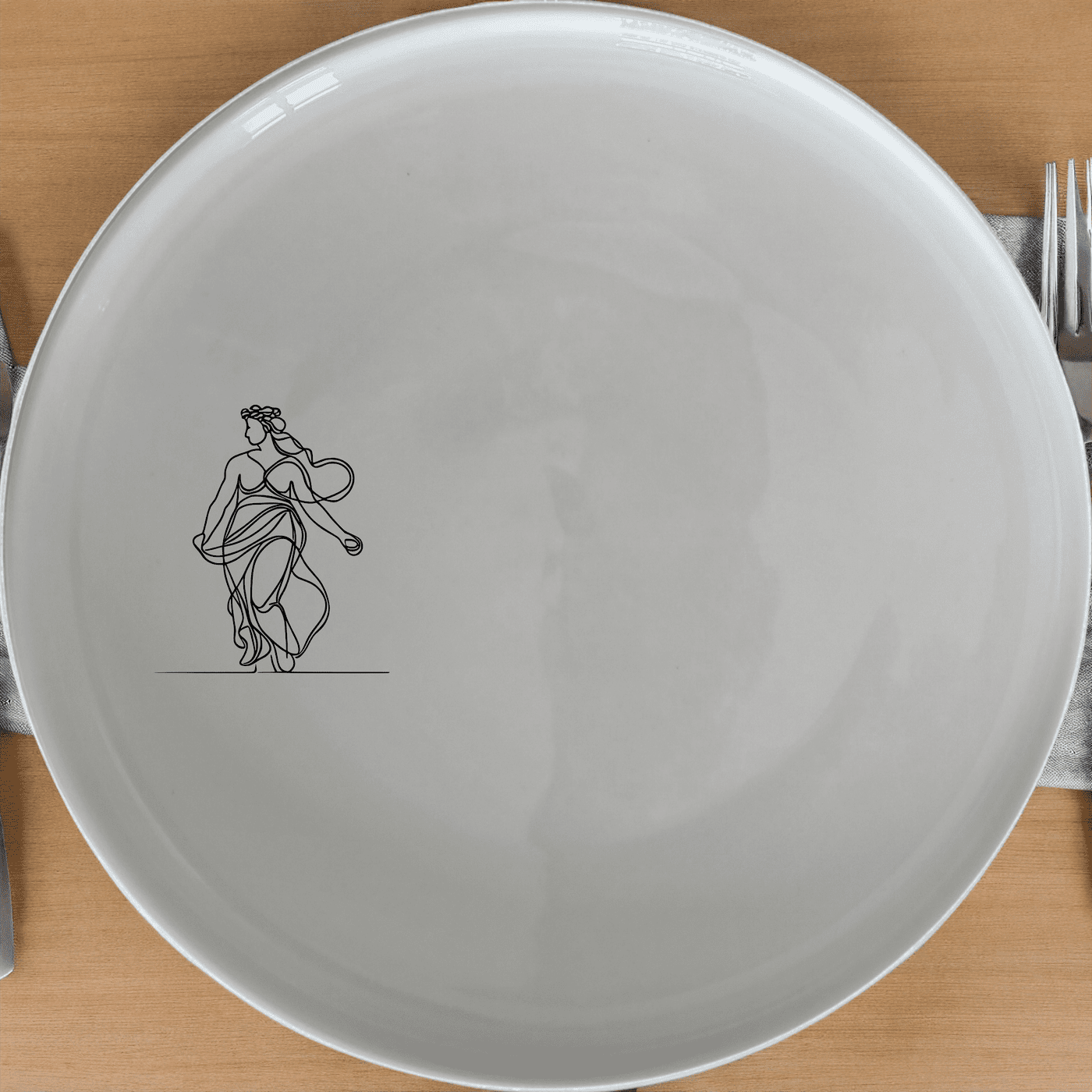 The Greek Mythology Imagery Dinner Plate Set of 4 - Range 2 brings classical elegance to your dining table with timeless artwork.
