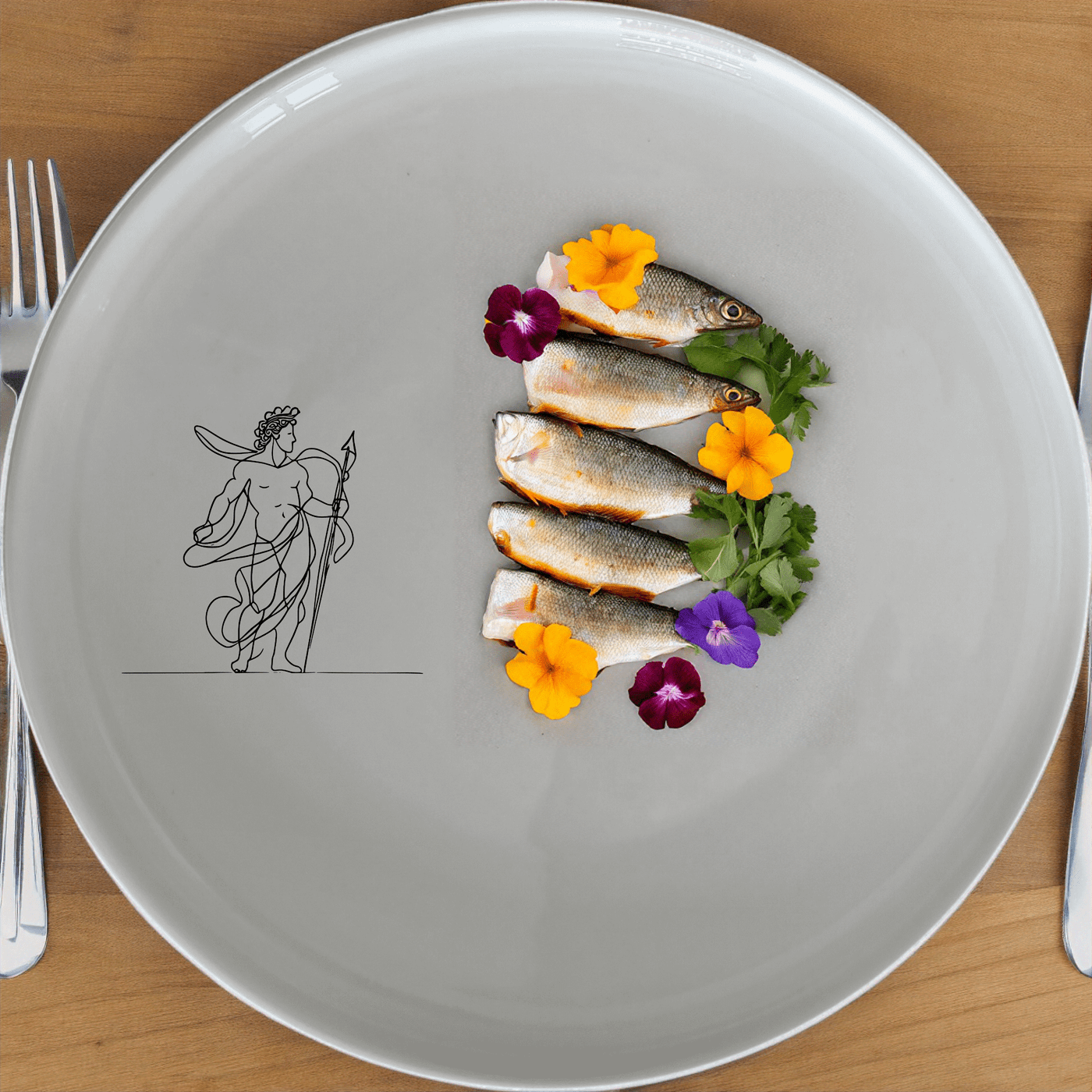 The Greek Mythology Imagery Dinner Plate Set of 4 brings classical elegance to your dining table with timeless artwork.