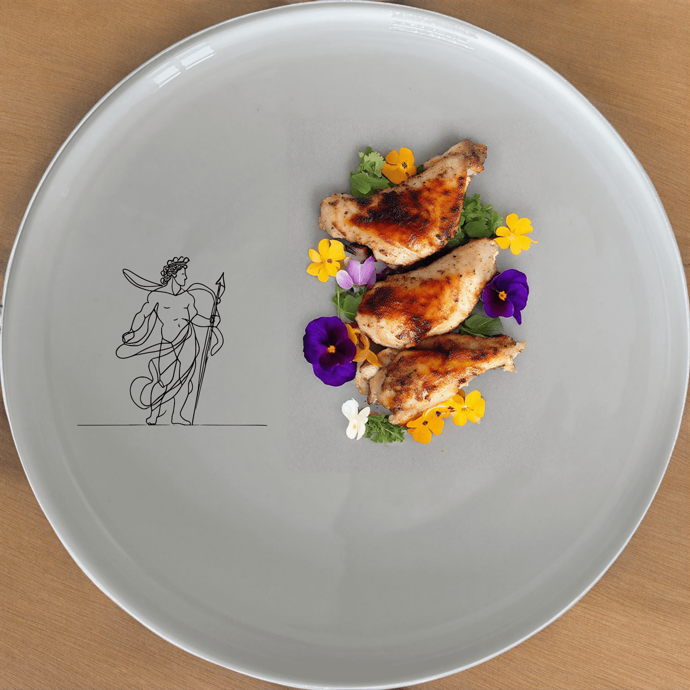 Greek Mythology Imagery Side Plate Set of 4 - Range 3 offers a timeless and artistic touch to your dining table with intricate mythological designs.