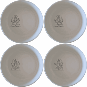 The Hindu Imagery Panda Bowl Set of 4 features intricate designs that blend tradition with modern aesthetics, perfect for any dining occasion.