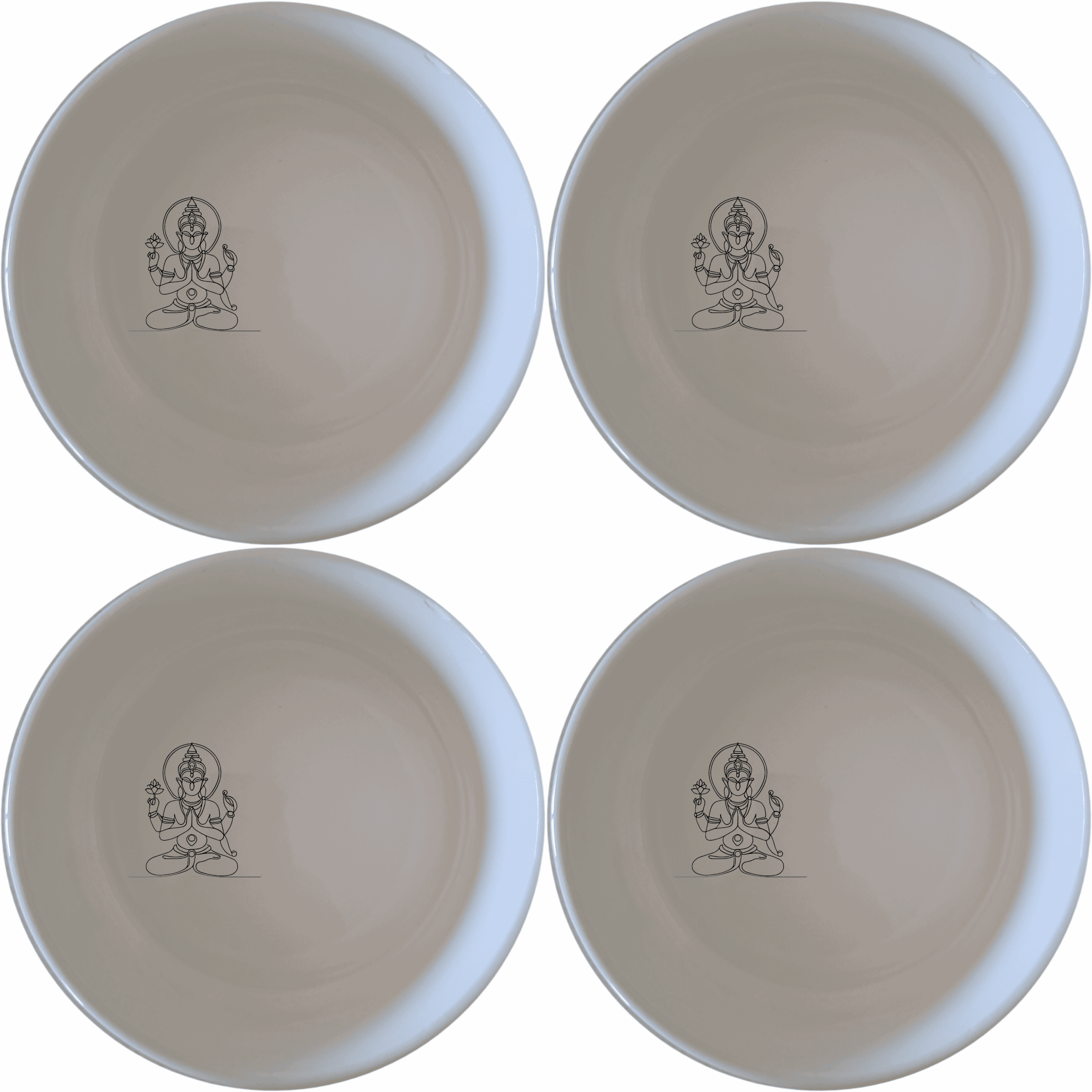 The Hindu Imagery Panda Bowl Set of 4 features intricate designs that bring spiritual elegance to your dining experience.
