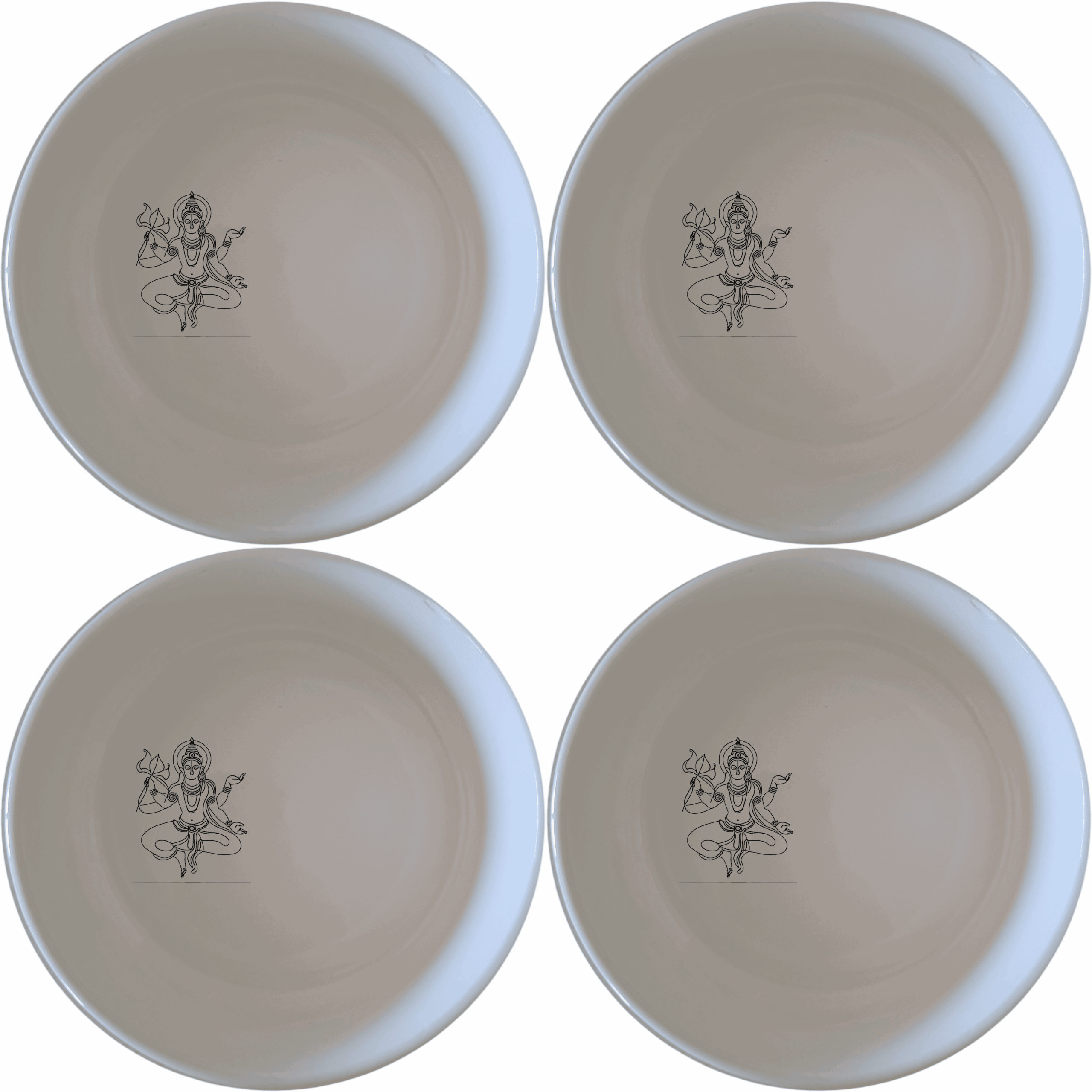 The Hindu Imagery Panda Bowl Set of 4 adds spiritual elegance to your dining experience with intricate artwork.