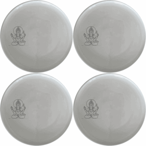 The Hindu Imagery Dinner Plate Set of 4 features a serene and spiritual design, perfect for adding a touch of culture to your dining experience.