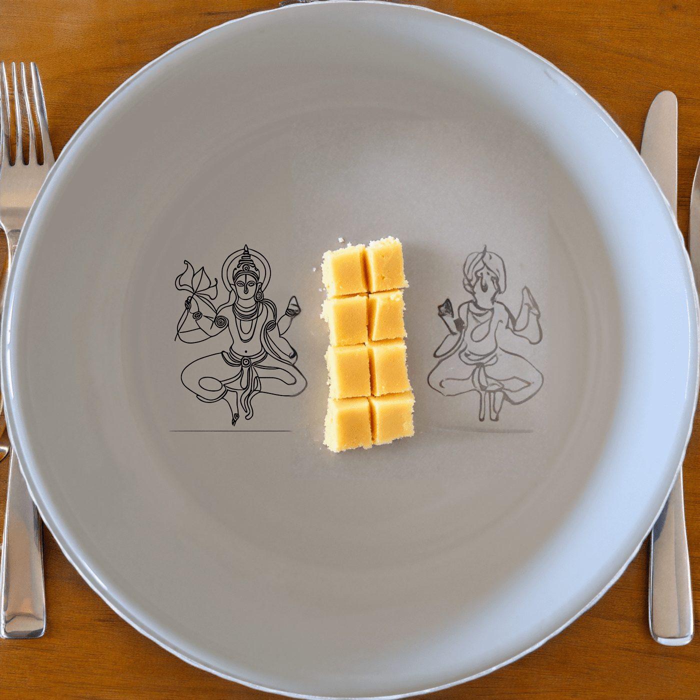 The Hindu Imagery Panda Bowl Set of 4 adds spiritual elegance to your dining experience with intricate artwork.