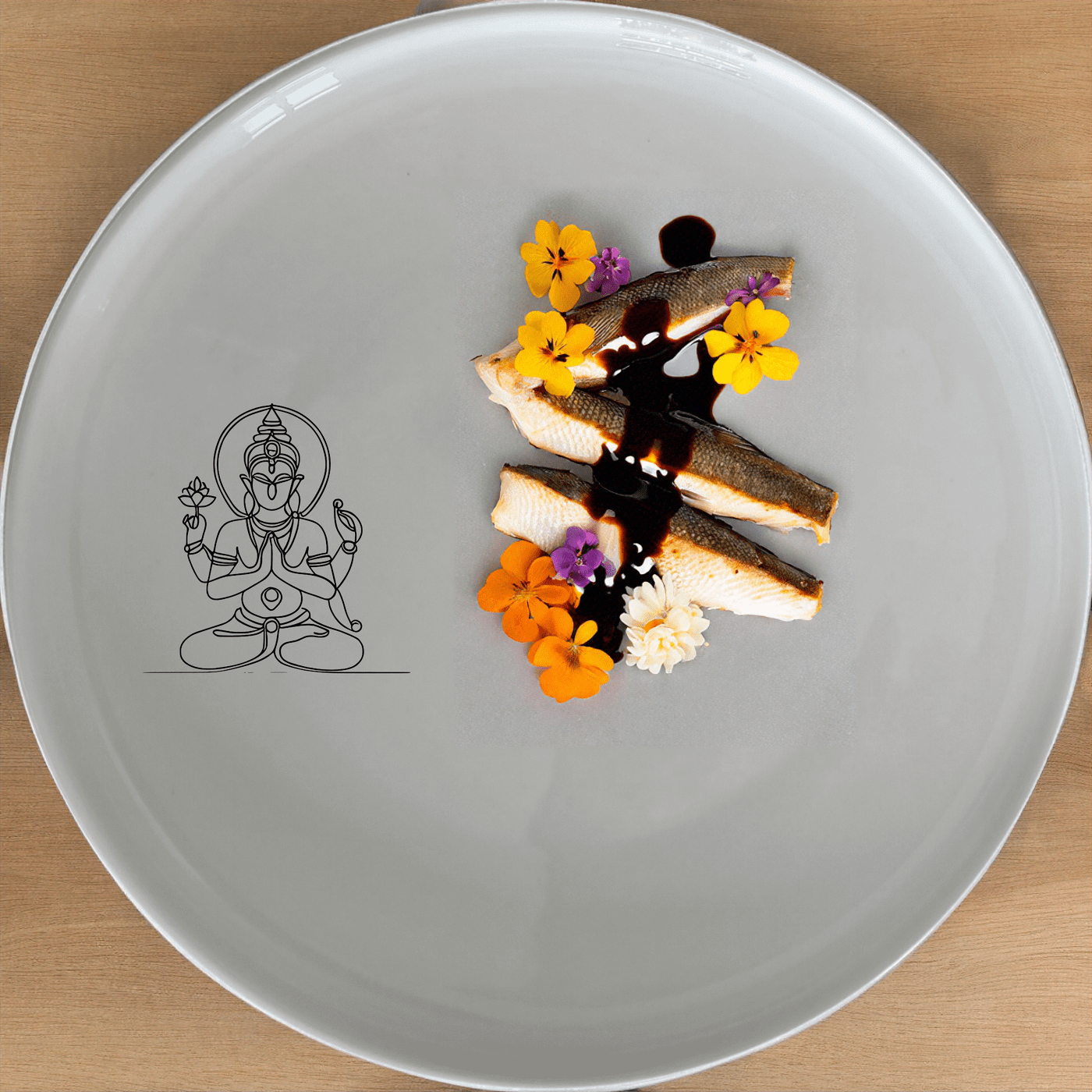 The Hindu Imagery Dinner Plate Set of 4 features intricate designs that bring spiritual elegance to your dining table.
