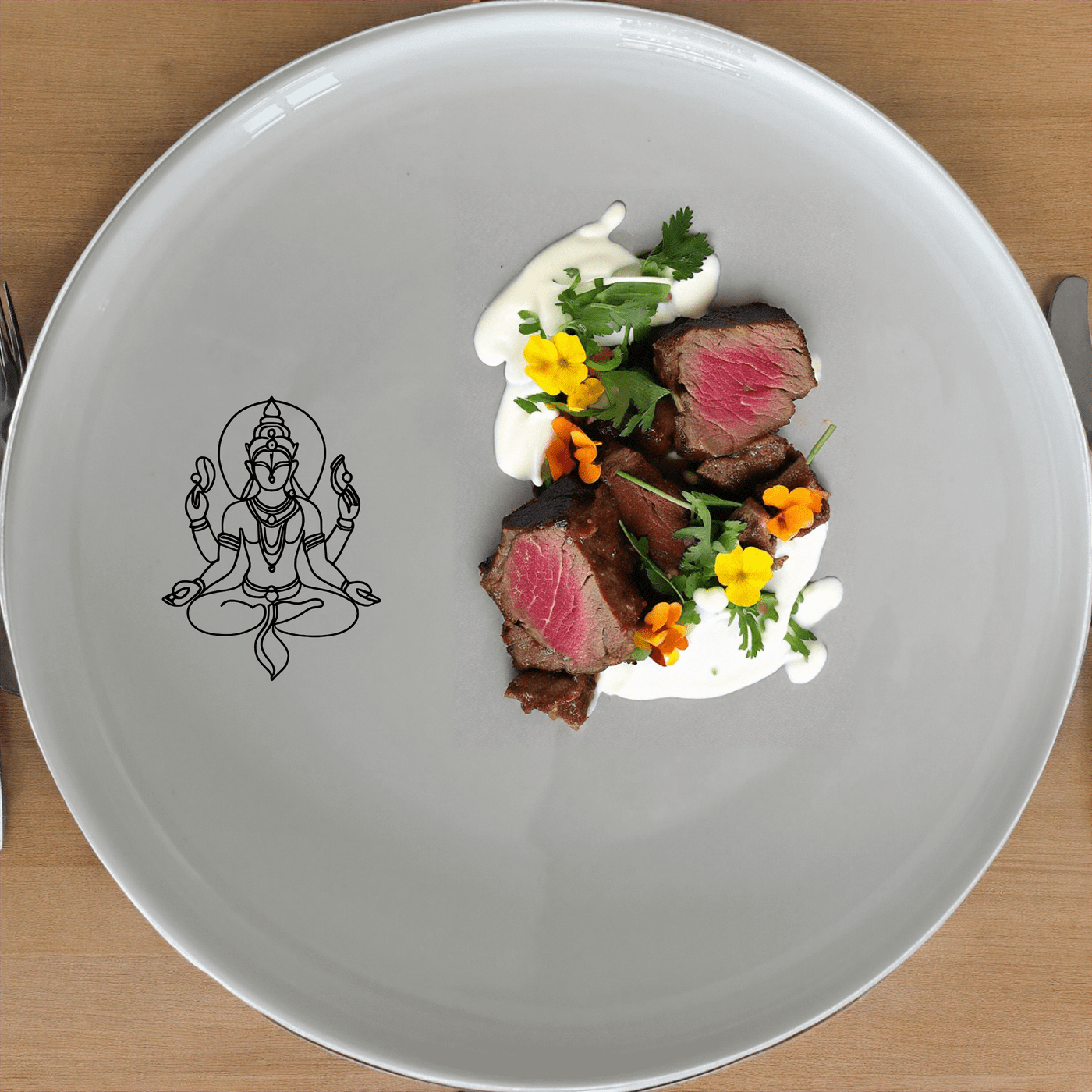 The Hindu Imagery Side Plate Set of 4 is a beautiful and spiritual addition to your dining table, perfect for any special occasion or everyday use.