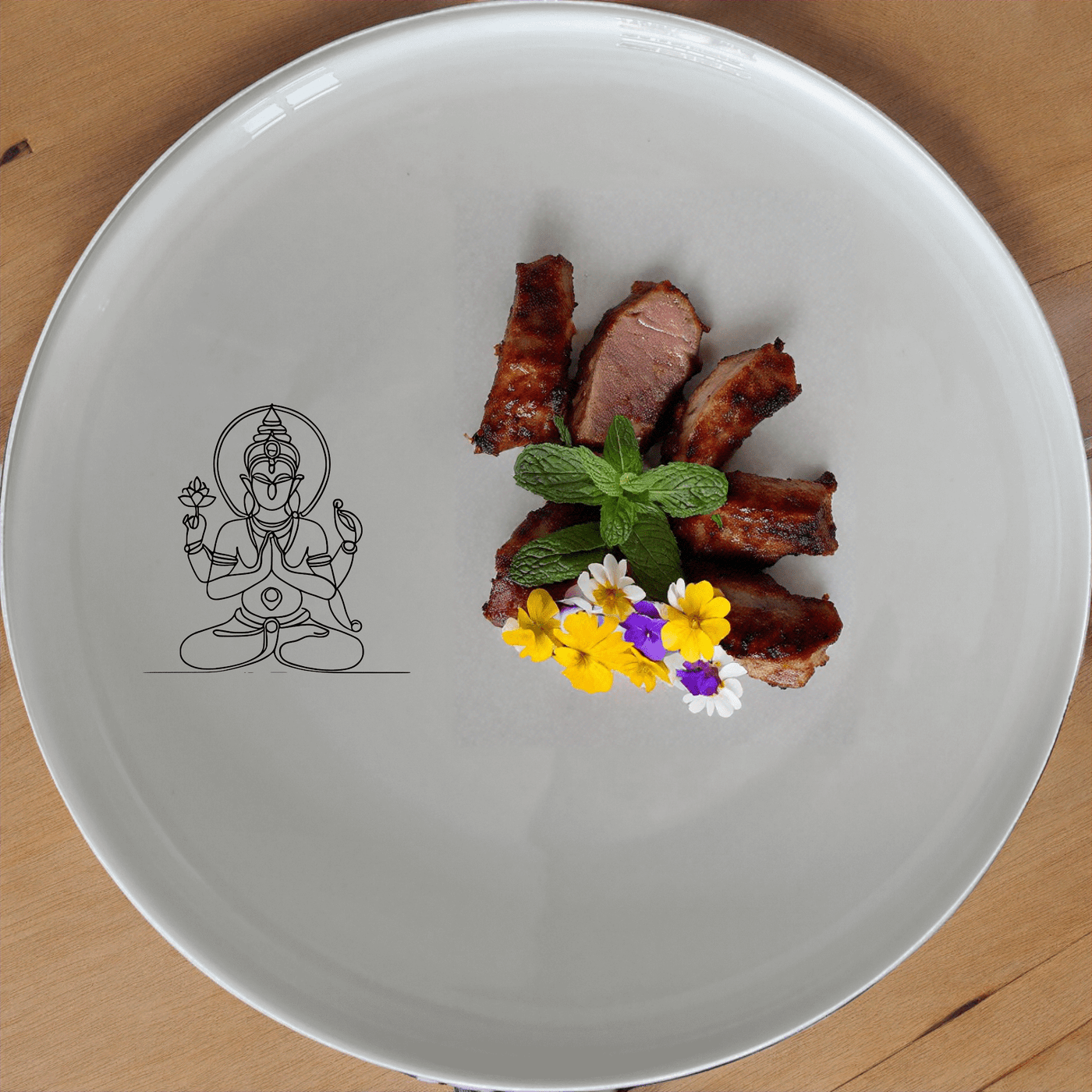 Discover the Hindu Imagery Side Plate Set of 4, a beautiful and culturally inspired addition to your dining collection.