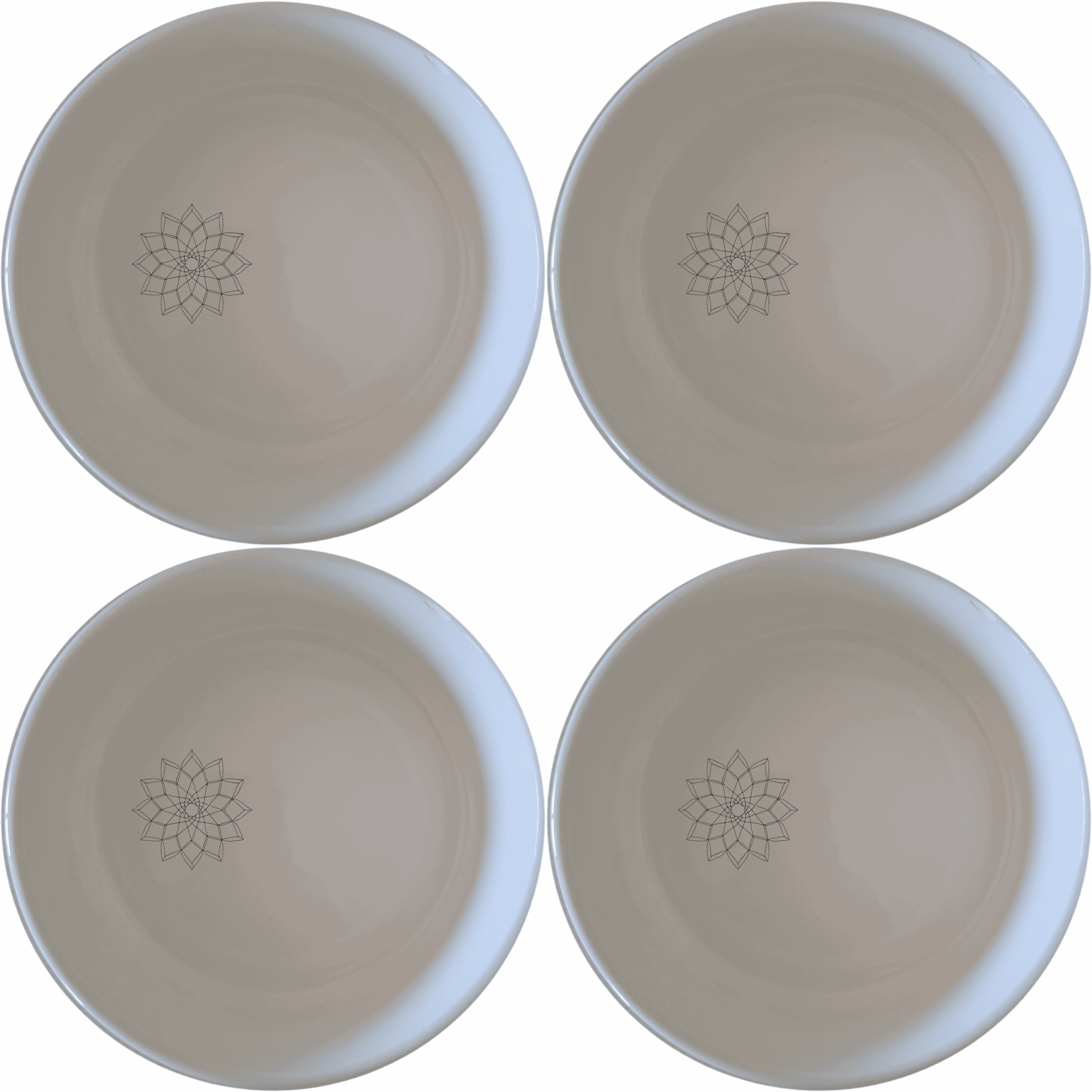 The Islamic Imagery Bowl Set of 4 features elegant geometric patterns for a modern touch to your dining experience.