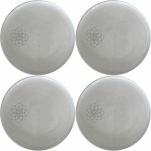 The Islamic Imagery Side Plate Set of 4 features a beautiful mandala design, perfect for adding a touch of elegance to your dining table.