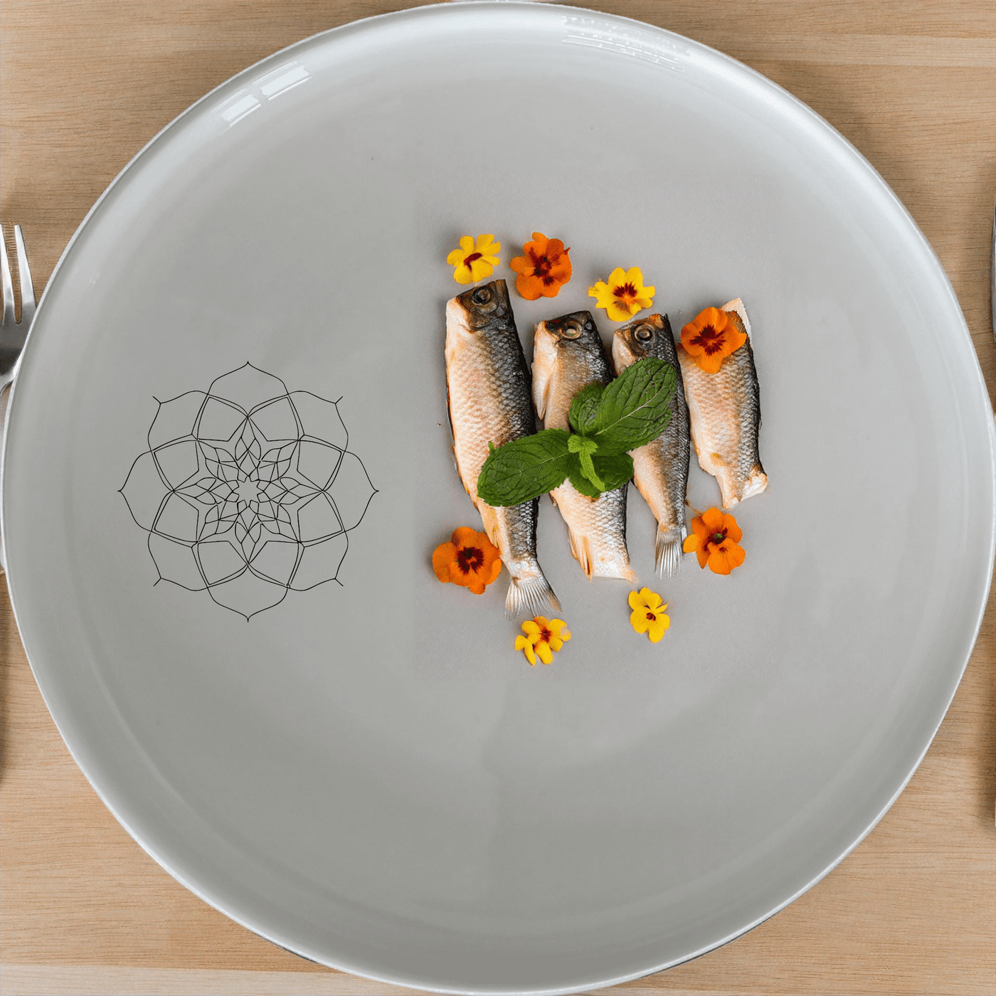 The Islamic Imagery Side Plate Set of 4 features a beautiful mandala design, perfect for adding a touch of elegance to your dining table.
