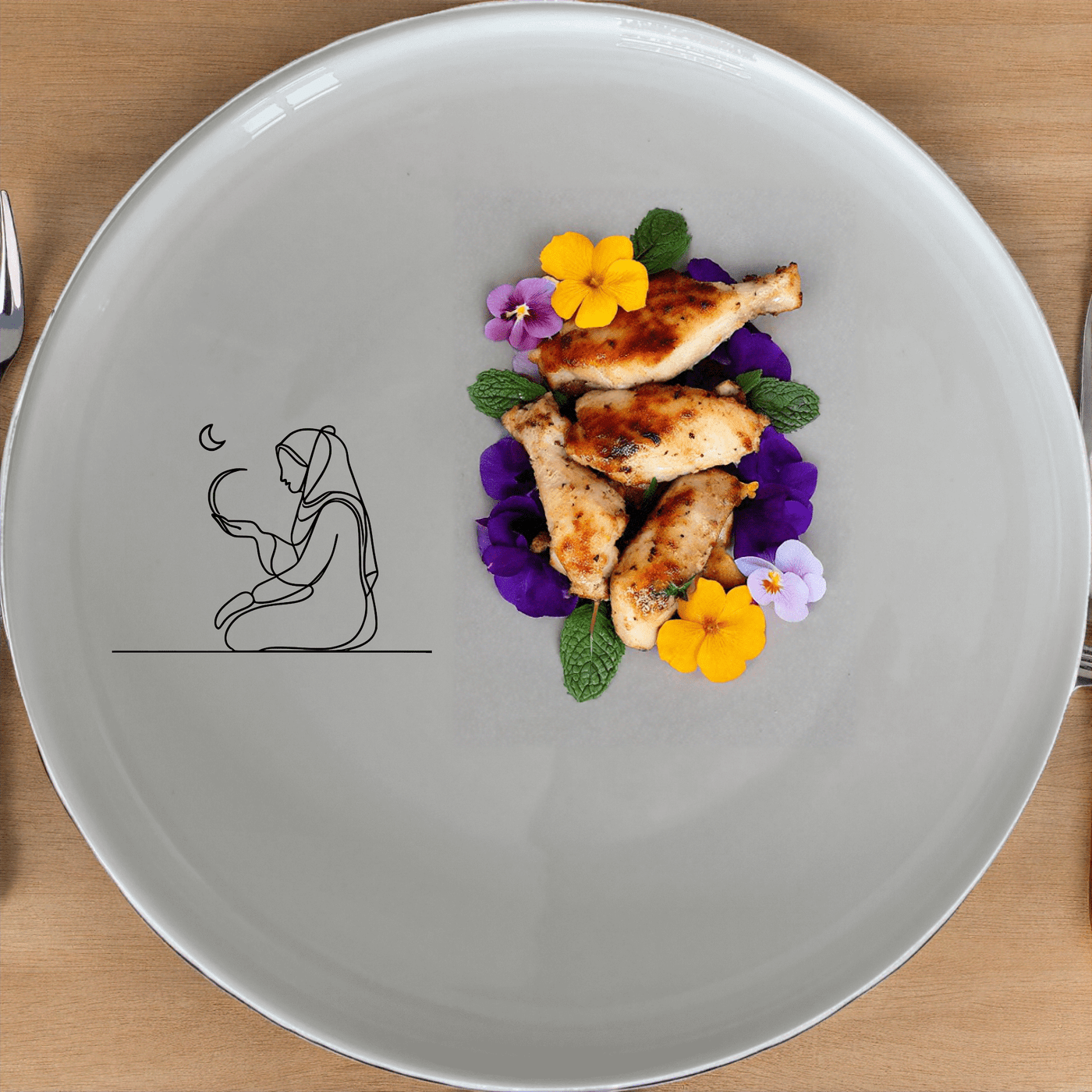 The Islamic Imagery Side Plate Set of 4 features minimalist, elegant designs perfect for any dining table. Crafted from durable ceramic, these plates are microwave and dishwasher safe, making them ideal for everyday use.