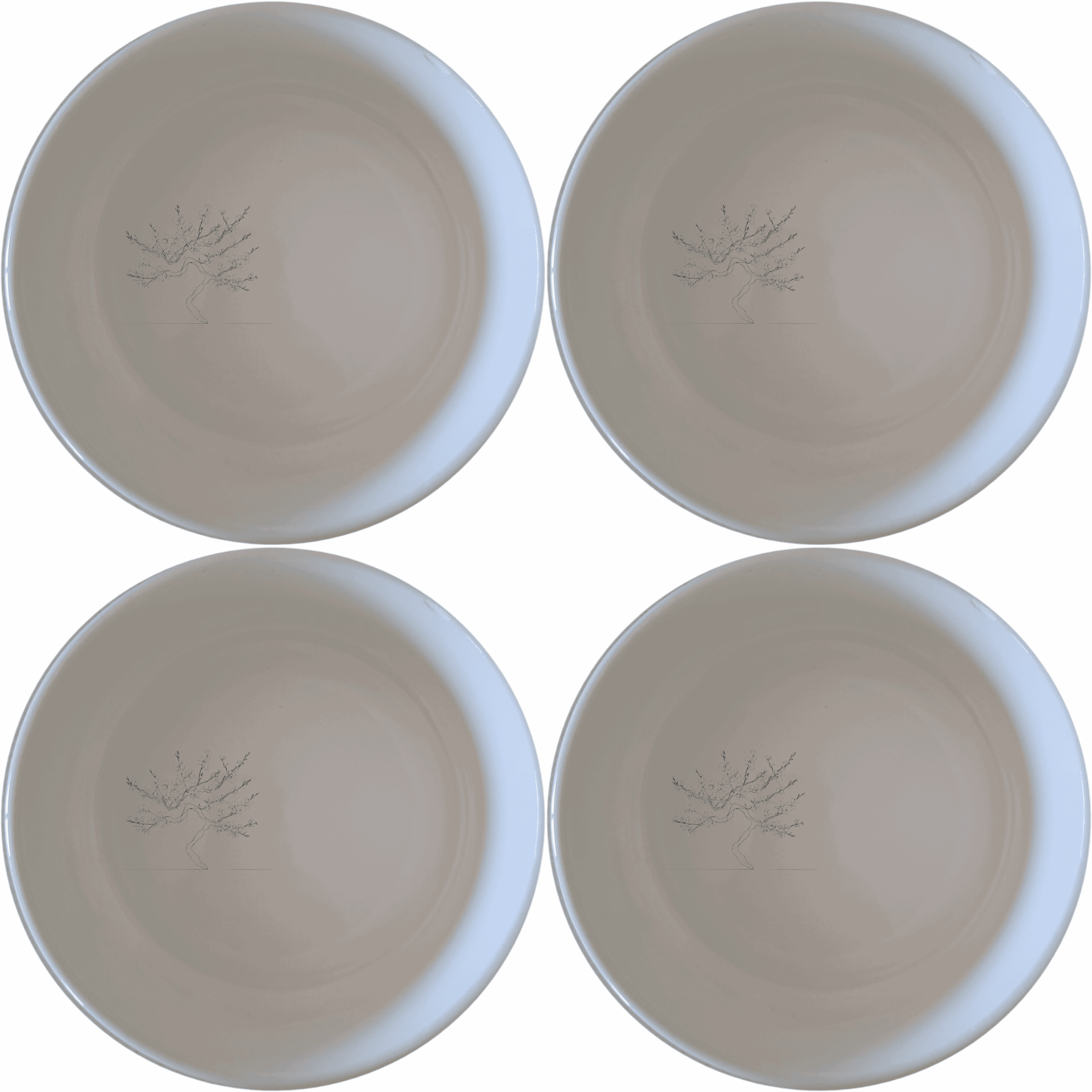 Japanese Cherry Blossom Bowl Set of 4 - Range 2 is a beautiful and elegant set of four ceramic bowls featuring a delicate cherry blossom design.