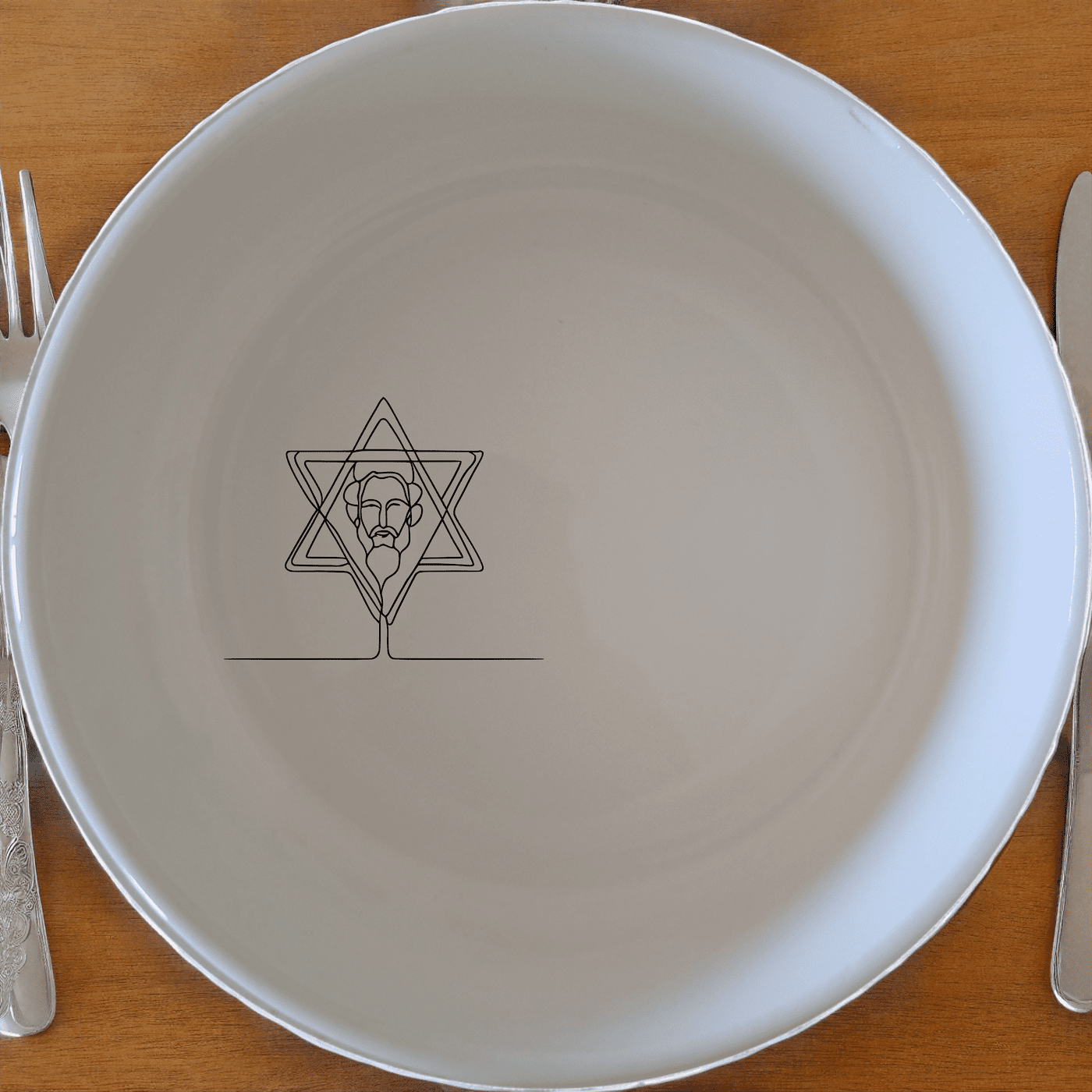 Jewish Imagery Flat Bowl Set of 4 features intricate designs perfect for any dining occasion.